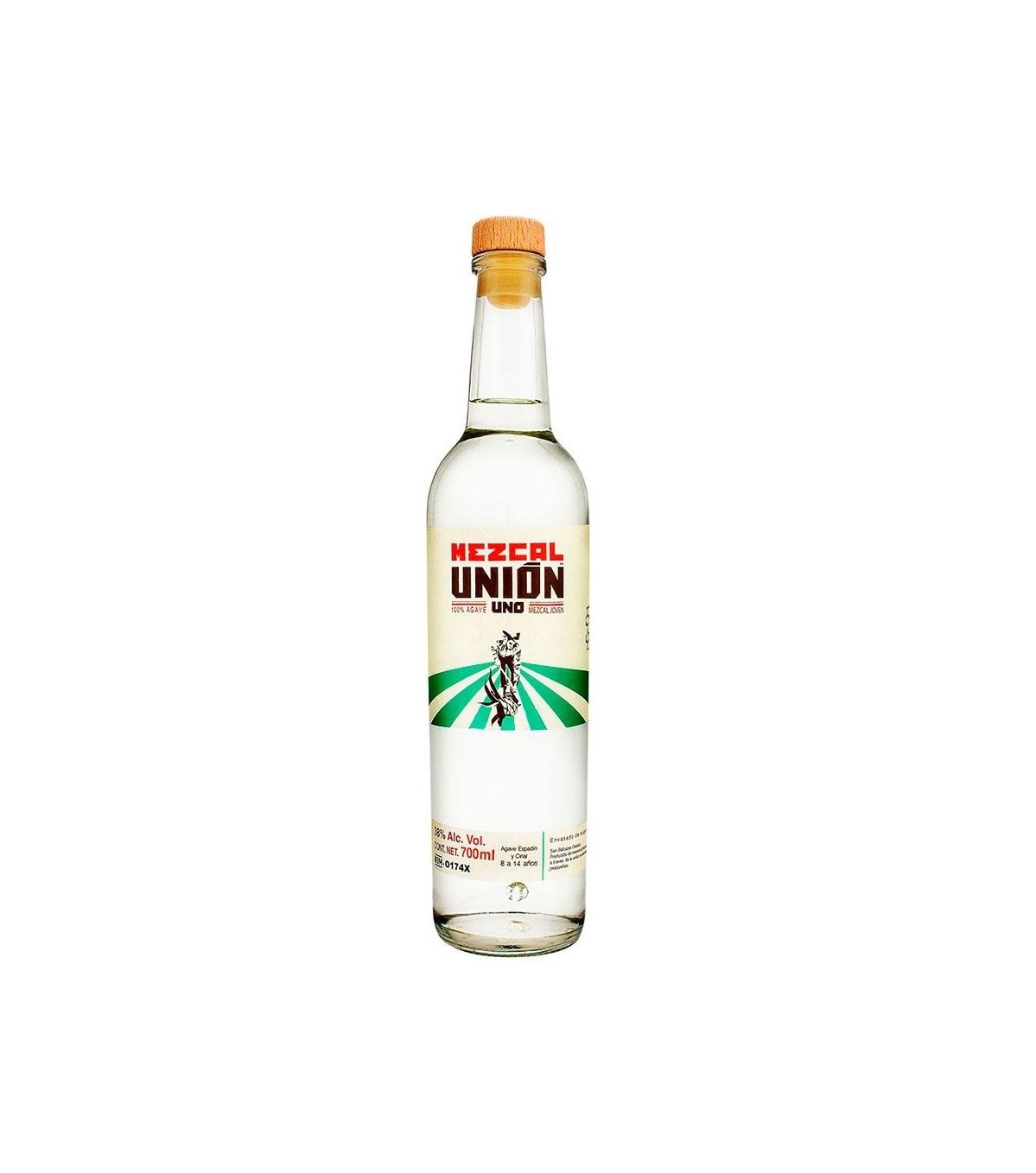 Mezcal Union en botella de cristal agave espadin