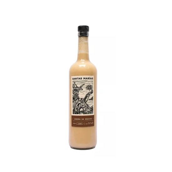 Botella de crema de mezcal santa marias